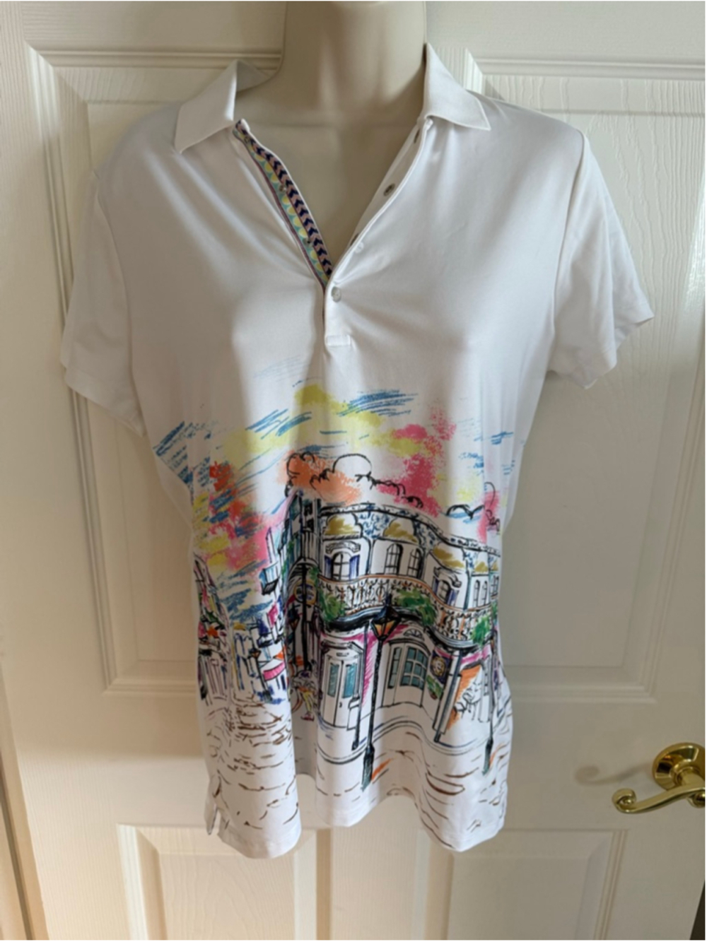 Tailored Fit French Quarter-Motif Polo from Ralph Lauren size M